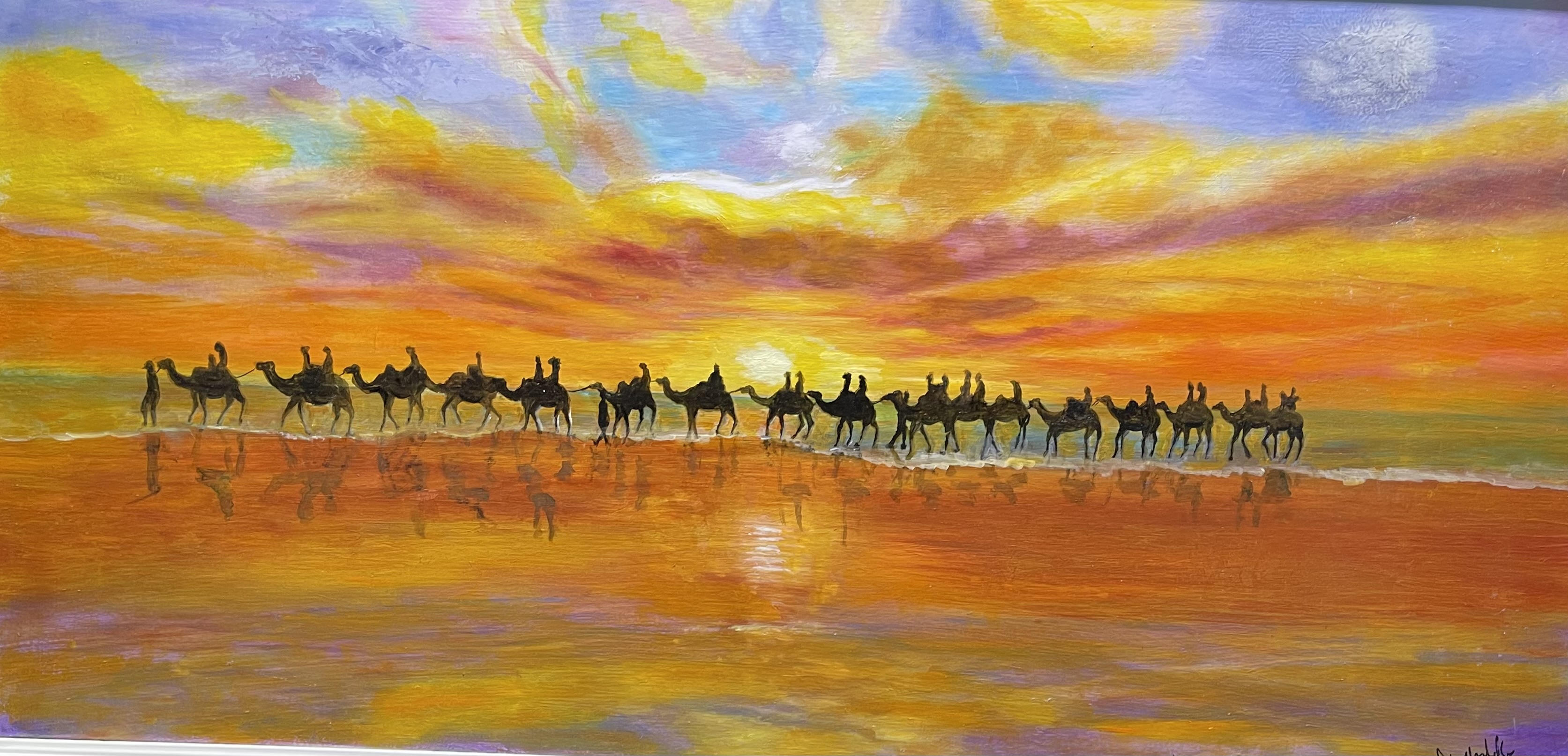 Camels on Cable beach Broome W. Australia