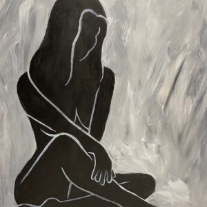 Contemplation in Silohette of girl